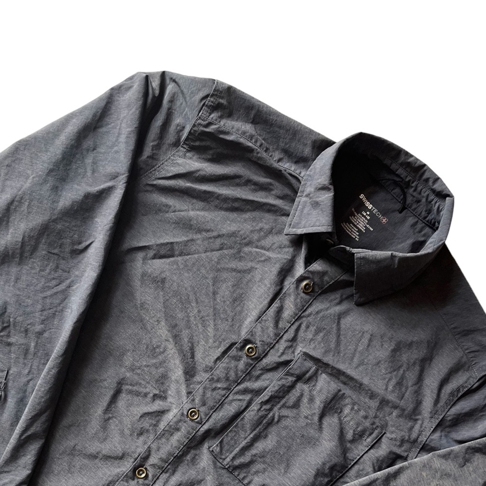 Swiss Tech Mens Charcoal L/S Button Shirt M 38-40 Style# SM48Y120